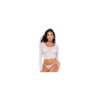 Ensemble 2 pièces en dentelle blanche, crop top et string 